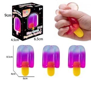 Ice Cream Popsicle Squishy Toy – Transparent Stress Relief Fidget Toy