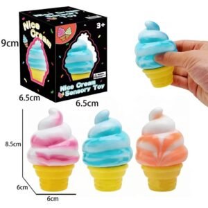 Swirl Ice Cream Squishy Fidget Toy – Gradient Sensory Stress Relief Toy
