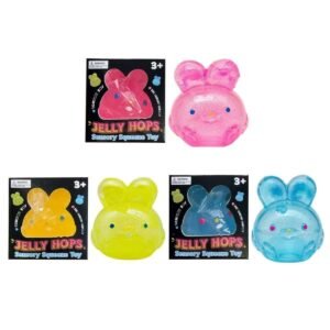 Jelly Hops Glitter Bunny Squeeze Toy | Transparent Sensory Fidget Toy