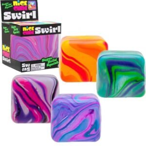 Nee Doh Nice Cube Swirl Solid Squish Fidget Toy