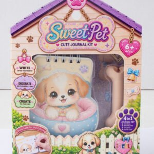 Sweet Pet Cute Journal Kit, 4 in 1 Kids Diary Stationery Set for Girls, Pet House Packaging Journal Gift Set